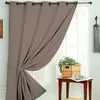 Image de HOME MAISON - Rideau occultant Non feu m1 Polyester Taupe 140x260 cm