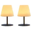 Image de Lumisky Pack de 2 Lampes de table sans fil pied en acier gris LED blanc chaud/blanc dimmable TWINS H16cm