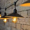 Image de Guirlande lumineuse extérieure raccordable 6m avec 10 ampoules LED filament E27 blanc chaud VINTY LIGHT et abat-jour en métal style vintage
