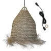 Image de Lumisky Suspension sur secteur pour l'extérieur ANAFI OUTDOOR CABLE en jonc de mer naturel style bohème 5m de longueur de câble