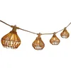 Image de Guirlande lumineuse extérieur raccordable 10 abat-jour en polyrotin ROTILIA LIGHT HYBRID blanc chaud 8m solaire et sur secteur