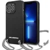 Image de Karl Lagerfeld Cuir texturé et chaîne - Coque iPhone 13 Pro (Noir)