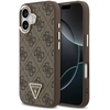 Image de Guess Coque arrière en cuir avec logo Triangle classique et MagSafe Apple iPhone 17 - Marron