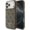 Image de Guess Coque arrière en cuir avec logo Triangle classique et MagSafe Apple iPhone 17 Pro Max - Marron
