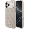 Image de Guess Coque arrière en cuir avec logo Triangle classique et MagSafe Apple iPhone 17 Pro - Rose