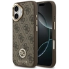 Image de Guess Coque arrière en cuir avec logo Strass classique et MagSafe Apple iPhone 17 - Marron