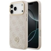 Image de Guess Coque arrière en cuir avec logo Strass classique et MagSafe Apple iPhone 17 Pro Max - Rose