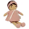 Image de KALOO - Tendresse - Ma 1ère Poupée en Tissu Amandine - Poupée de Chiffon 32 cm - Robe Rose en Mousseline - Peau Mate - Jolie Boîte Cadeau et Ruban Personnalisable - Dès la Naissance, K200005