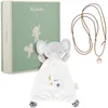 Image de Kaloo - Coffret Doudou Eléphant + Collier Bola - Idéal Cadeau naissance - Cadeau grossesse - Douceur et harmonie dès la Grossesse - Matières recyclées et design raffiné - Boîte Cadeau - K210013