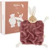 Image de KALOO - Doudou Lapin Bordeaux 24cm - Doudou Plat Bébé Ultra-Doux - Fourrure de Flanelle Extra Douce - Noeuds avec Fonction Attache-Tétine - Compagnon Câlin et Educatif Dès la Naissance - K214008
