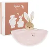 Image de KALOO - Doudou Rond en Forme de Lapin - Rose - Style Vichy - Taille 24 cm - Peluche Douce et Moelleuse pour Bébé - Compagnon Tendre Dès la Naissance - Idéal Cadeau de Naissance - K214016