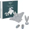Image de KALOO - Lapinoo - Coffret de Naissance - Couleur Bleu - 3 Accessoires Bébé - Doudou + Anneau de Dentition Bébé + Chaussons 11 cm - Dès la Naissance, K218019