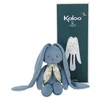 Image de KALOO, Lapinoo, Pantin Peluche Lapin Bleu Horizon, Dès la Naissance 35 cm | Nomade, Velours Côtelé Extra Doux, Longues Oreilles à Nouer, Foulard Imprimé, Coffret Cadeau Personnalisable, Lavage 30 °C
