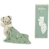 Image de KALOO K226001 Square Soft Toy Dog Green 18 x 18 cm FSC Gift Box from Birth | Doudou Carré Tout Doux avec Peluche Chien, Fourrure et Micro-velours, Imprimé Narratif, Corps Moelleux, Boîte Cadeau