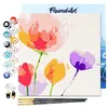 Image de Figured'Art Mini Peinture par Numéro Adulte 20x20cm avec cadre Fleurs en Couleurs - Petit Format Kit de Loisir Créatif DIY Numéro d'Art Complet
