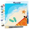 Image de Figured'Art Mini Peinture par Numéro Adulte 20x20cm avec cadre A la Plage - Petit Format Kit de Loisir Créatif DIY Numéro d'Art Complet