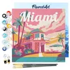 Image de Figured'Art Mini Peinture par Numéro Adulte 20x20cm avec cadre Miami - Petit Format Kit de Loisir Créatif DIY Numéro d'Art Complet