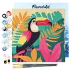 Image de Figured'Art Mini Peinture par Numéro Adulte 20x20cm avec cadre Toucan Tropical - Petit Format Kit de Loisir Créatif DIY Numéro d'Art Complet