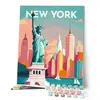 Image de Figured'Art Peinture par Numéro Adulte avec Cadre - 40x50cm Toile tendue sur Châssis - Kit Loisir Créatif Détente - Déco DIY - Vintage New York