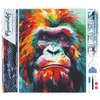 Image de Figured’Art Diamond Painting Broderie Diamant 40x50cm Toile Entière Roulée avec Strass Perles Carrés - Orang-outan Coloré Abstrait - Kit Complet 5D DIY Activité Manuelle Loisirs Créatifs Adultes
