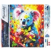 Image de Figured’Art Diamond Painting Broderie Diamant 40x50cm Toile Entière Roulée avec Strass Perles Carrés - Koala Coloré Abstrait - Kit Complet 5D DIY Activité Manuelle Loisirs Créatifs Adultes