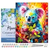 Image de Figured'Art Peinture par Numéro Adulte avec Cadre Koala Coloré Abstrait - Activité Manuelle Kit de Loisir Créatif DIY Numéro d'Art Complet Animaux - 40x50cm toile tendue sur châssis