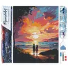 Image de Figured’Art Diamond Painting Broderie Diamant 40x50cm Toile Entière Roulée avec Strass Perles Carrés Couple et coucher de soleil coloré - Kit Complet 5D DIY Activité Manuelle Loisirs Créatifs Adultes