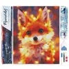 Image de Figured’Art Diamond Painting Broderie Diamant 40x50cm Toile Entière Roulée avec Strass Perles Carrés Petit renard et guirlande éclairée - Kit Complet 5D DIY Activité Manuelle Loisirs Créatifs Adultes