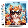 Image de Figured'Art Mini Peinture par Numéro Adulte 20x20cm avec cadre Écureuil fantaisie et fleurs - Petit Format Kit de Loisir Créatif DIY Numéro d'Art Complet