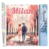 Image de Figured'Art Peinture par Numéro Adulte Affiche de voyage Milan en fleurs - Activité Manuelle Kit de Loisir Créatif DIY Numéro d'Art Complet - 40x50cm sans châssis en bois
