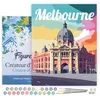 Image de Figured'Art Peinture par Numéro Adulte avec Cadre Affiche de voyage Melbourne - Activité Manuelle Kit de Loisir Créatif DIY Numéro d'Art Complet - 40x50cm toile tendue sur châssis