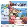 Image de Figured'Art Peinture par Numéro Adulte avec Cadre Affiche de voyage lac de Côme en fleurs - Activité Manuelle Kit de Loisir Créatif DIY Numéro d'Art Complet - 40x50cm toile tendue sur châssis
