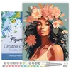 Image de Figured'Art Peinture par Numéro Adulte avec Cadre Beauté couronnée de pivoines - Activité Manuelle Kit de Loisir Créatif DIY Numéro d'Art Complet - 40x50cm toile tendue sur châssis