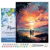 Image de Figured'Art Peinture par Numéro Adulte avec Cadre Couple et coucher de soleil coloré - Activité Manuelle Kit de Loisir Créatif DIY Numéro d'Art Complet - 40x50cm toile tendue sur châssis