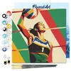 Image de Figured'Art Mini Peinture par Numéro Adulte 20x20cm avec cadre Affiche sportive Volley - Petit Format Kit de Loisir Créatif DIY Numéro d'Art Complet