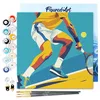 Image de Figured'Art Mini Peinture par Numéro Adulte 20x20cm avec cadre Affiche sportive Tennis - Petit Format Kit de Loisir Créatif DIY Numéro d'Art Complet