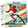Image de Figured'Art Mini Peinture par Numéro Adulte 20x20cm avec cadre Affiche sportive Football - Petit Format Kit de Loisir Créatif DIY Numéro d'Art Complet