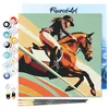 Image de Figured'Art Mini Peinture par Numéro Adulte 20x20cm avec cadre Affiche sportive Equitation - Petit Format Kit de Loisir Créatif DIY Numéro d'Art Complet