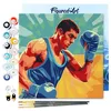 Image de Figured'Art Mini Peinture par Numéro Adulte 20x20cm avec cadre Affiche sportive Boxe - Petit Format Kit de Loisir Créatif DIY Numéro d'Art Complet