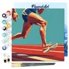 Image de Figured'Art Mini Peinture par Numéro Adulte 20x20cm avec cadre Affiche sportive Athlétisme - Petit Format Kit de Loisir Créatif DIY Numéro d'Art Complet