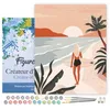 Image de Figured'Art Peinture par Numéro Adulte avec Cadre Promenade sur la plage au coucher du soleil - Activité Manuelle Kit de Loisir Créatif DIY Numéro d'Art Complet - 40x50cm toile tendue sur châssis