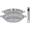 Image de Lot 2 poêles tout inox Strate 24 et 28 cm et manche amovible Cristel