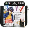 Image de GRAPH’IT Marker trousse Essentiels Manga de 12 marqueurs à alcool double pointe pour dessin de manga et illustration, pointe fine et biseautée +3 liners noirs +1 marqueur blanc +1 trame manga A6