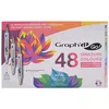 Image de GRAPH’IT GO Set de 48 Marqueurs acrylique double pointes - Pointe pinceau et ogive - Encre à base d’eau - Tout support - Assortiment de couleurs pour Coloriage Mystère