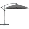 Image de PROLOISIRS Parasol déporté Pagode mât gris / toile grise - Ø 300 cm