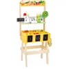 Image de Janod - Marchande Enfant Farm Market - Jeu d'Imitation Enfant - 32 Accessoires - Développe l'Imagination - Jouet en Bois FSC - Peinture à l'eau - Dès 3 Ans,J03322