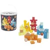 Image de Janod - Baril 56 Pièces en Bois avec différentes Formes, Motifs, Numéros, Couleurs - Mon Premier Jeu de Construction - Boîte à Formes intégrée - Jeu d'Imitation - Dextérité & Créativité - Dès 1 an