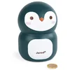 Image de Janod - Tirelire Enfant en Bois Manchot 15 cm - Décoration de Chambre Enfant - Dès 3 ans, J04650, Bleu Nuit/Blanc