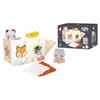 Image de Janod - Jouet en Bois Boîte à Mouchoirs Bébé Dès 12 Mois - 4 Pièces à Encastrer + 4 Mouchoirs aux Textures Variées - Boîte à Forme Boîte à Encastrer - Dès 12 Mois