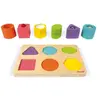 Image de Janod - Puzzle 6 Cubes Sensoriels en Bois I Wood - Jouet d'Eveil Educatif - Apprentissage des Formes et Couleurs - Peinture à l'eau - Certifié FSC - Dès 1 an, J05332